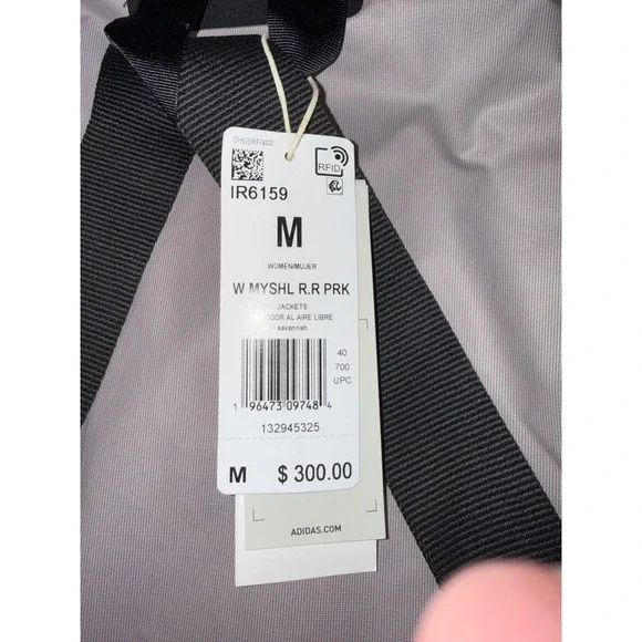 Adidas MYSHELTER RAIN.RDY Jacket Beige Tan Waterproof Hooded Coat M Women's - Picture 11 of 14